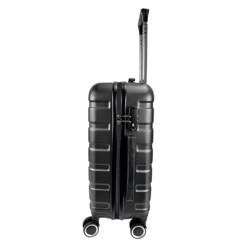 Panana Modern Design Hard Shell Cabin ABS Suitcase with 4 Spinner Wheels Luggage Trolley Case Carry-On Lightweight (Black, 28") 6