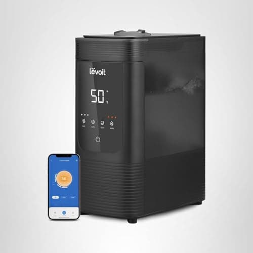 LEVOIT 6L Smart Warm and Cool Mist Humidifiers for Home Bedroom, 60H Runtime and Auto Customized Humidity for Large room, Schedule, Easy Top Fill, Essential Oil Diffuser, Whisper-Quiet, Handle, Black 8