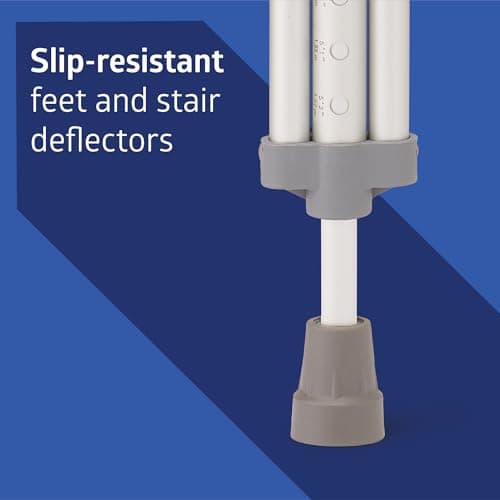 Medline Aluminum Crutches for Kids, Adults & Seniors, Walking Aid, 300 LB Weight Capacity,1 Pair, Fitting 5'2" - 5'10" 5