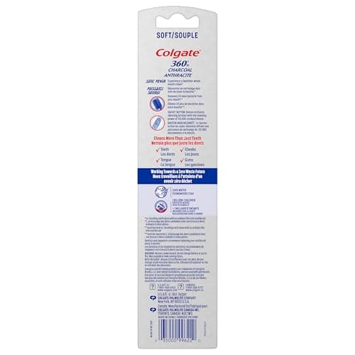 Colgate 360 Vibrate Charcoal Battery Operated Electric Toothbrush Pack, Soft with 1 AAA Battery Included, Black, 2 Count 10