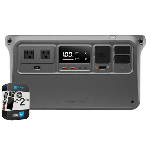 DJI Power 1000 Portable Power Station, 1024Wh LiFePO4 Battery, 2200W (Peak 2400W) Solar Generator, Dual 140W USB-C Ports, Fully Charged in 70 Mins WITH 2 YR CPS Enhanced Protection Pack