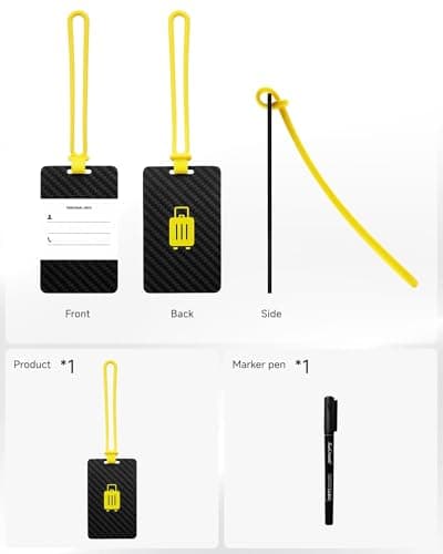 LUGGEX Luggage Tag for Suitcases - Carbon Fiber Accelerate Identification Bag Tag with Reusable Writing Panel - Waterproof & Durable, Travel Essentials（1 Pack） 9
