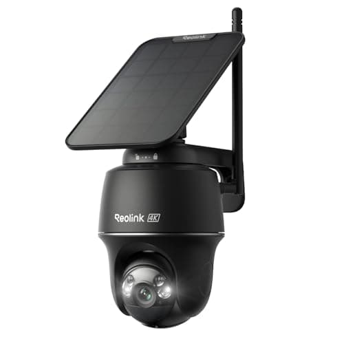 REOLINK 4K Solar Security Cameras Wireless Outdoor, 360° Pan Tilt, 8MP Color Night Vision, 2.4/5 GHz Wi-Fi 6, No Monthly Fee, Home Hub Compatible, Argus PT 4K+ 3W Solar Panel (Black)