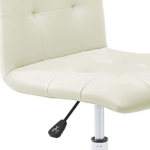 Modway Prim Ribbed Armless Mid Back Swivel Conference Office Chair In White 7