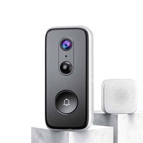 JOOAN 2K Video Doorbell Camera Wireless WiFi 2.4G [Free Cloud Record &Rechargeable Battery] 2 Way Audio Easy Install Flexible AI Human Detection Instant Alarm Night Vision Alarm Record