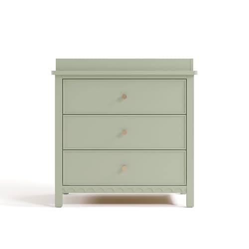 Graco Sasha 3-Drawer Chest with Changing Table Topper (Sage) – GREENGUARD Gold Certified, Nursery Bedroom Wood Chest with Spacious Storage, Interlocking Drawer System, Pre-Installed Tracks 7