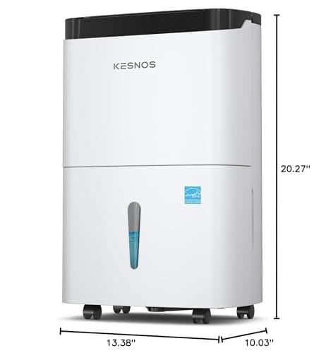 Kesnos 120 Pints 2025 Energy Star Dehumidifier for Home and Basement with Drain Hose, Ideal for Large Spaces Up to 6,500 Sq. Ft., Auto Defrost and Self Drying 8