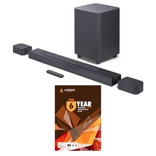 JBL BAR-700 5.1ch Soundbar and Subwoofer with Surround Speakers and 6 Year Amber Protection Plan (2022)