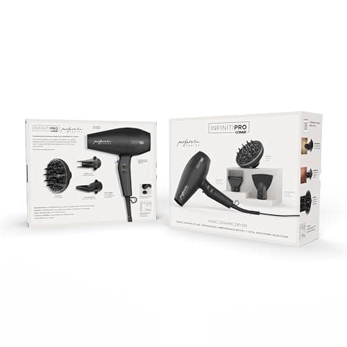 Conair Infiniti Pro Hair Dryer with Diffuser Plus 2 Other Attachments and Drawstring Storage Bag | Performa Series Hair Dryer | Blow Dryer with Professional Performance Motor | Black 6