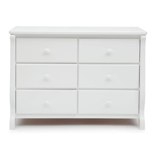 Delta Children Universal 6 Drawer Dresser with Interlocking Drawers - Greenguard Gold Certified, White 9