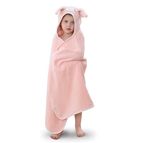 TBEZY Hooded Towel for Kids 100% Cotton Ultra Soft with Unique Animal Design Large for Infants 3-10 Years (Bunny)