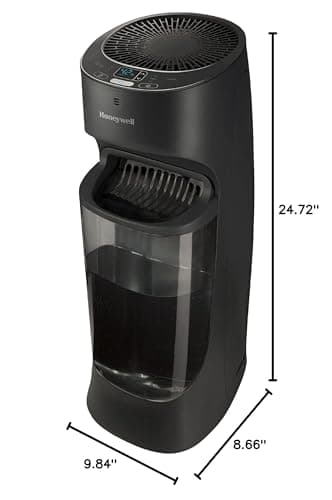 Honeywell Top Fill Tower Humidifier, Digital Humidistat, Black – Cool Mist Humidifiers for Bedroom, Home or Office with Space-Saving Tower Design 15