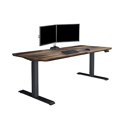 Vari Classic Electric Standing Desk - VariDesk Height Adjustable Sit/Stand Desk - Dual Motor with Memory Presets, Stable T-Style Legs - Gaming or Home Office Workstation - 72”x30”, Reclaimed Wood
