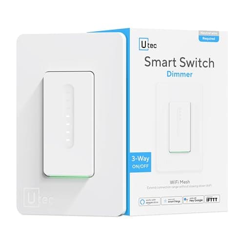 Smart 3 Way Dimmer Switch, Smart WiFi Mesh Dimmable Light Switch Compatible with Alexa, Google Assistant and SmartThings, 2.4GHz Wi-Fi, FCC/ETL Certified, No Hub Required, 1 Pack