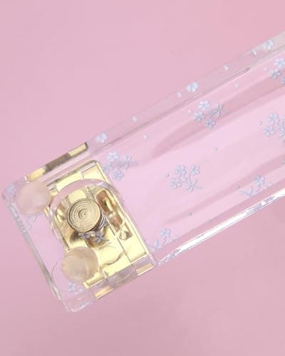 Laura Ashley Heirloom Cottage Mini Stapler – Stylish Gold & Acrylic Desk Stapler with Floral Accents – Compact 5” Aesthetic Office Stapler for Home, School & Work – Gift-Ready Packaging 5