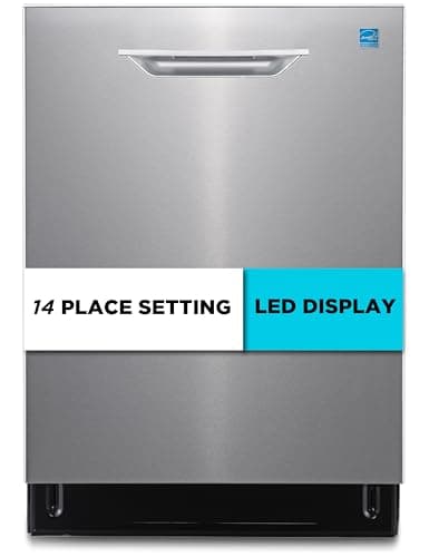 BLACK+DECKER 24" Designer Series Built-In Dishwasher, 14-Place Setting Capacity with Stainless Steel Tub, 6 Wash Programs and Smart Wash System, Low Noise, ENERGY STAR Certified, BDW400MS