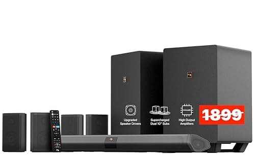 Nakamichi Shockwafe Ultra 9.2.4 Channel Soundbar System with Dolby Atmos/DTS:X, Dual 10" Subwoofers, 4 Rear Surround Speakers, 1300 Watts Max Output Power