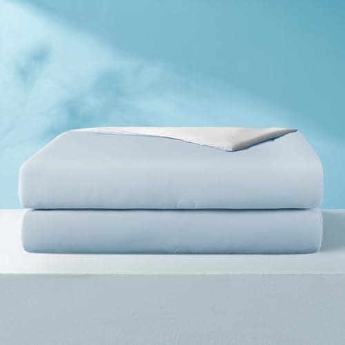 Cooling Comforter Twin/Twin XL Size Cool-Touch Design on Both Sides Soft Breathable Lightweight Blanket for Night Sweats Hot Sleeper(Blue 68" x90”