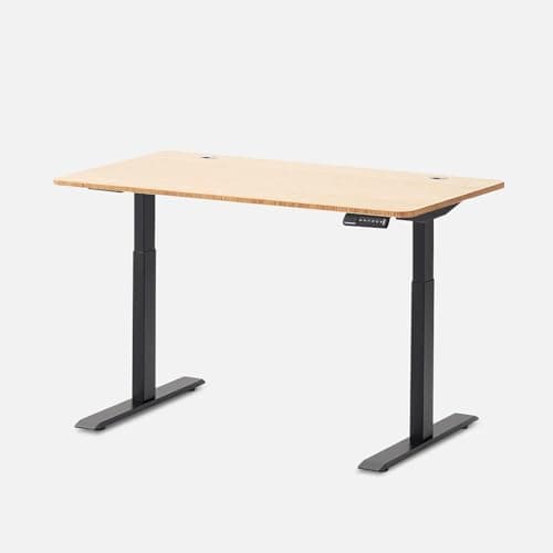 Autonomous Electric Standing Desk 2, 53 x 29 inches, Height Adjustable, Dual Motor (Black - Bamboo)