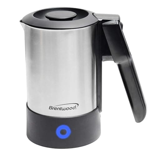 Brentwood KT-1506S 20 Ounce Dual Voltage 110-240v Stainless Steel Electric Travel Kettle