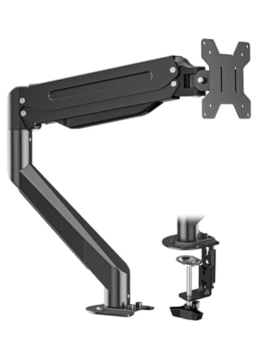 Suptek Single Monitor Mount,Adjustable Gas Spring Monitor Arm Desk Mount Stand Fits 17 20 22 23 24 26 27 32 33 35 36 inch,Holds up to 25 lbs, Black(MD9)