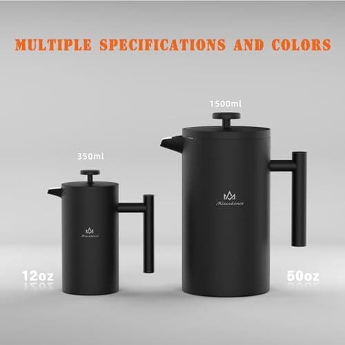 Miscedence French Press Coffee Maker, Double Wall Vacuum Insulated 304 Stainless Steel coffee press for Home, Camping and Office 4
