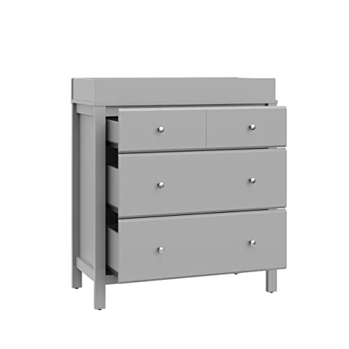 Storkcraft Horizon 3 Drawer Chest with Changing Topper (Pebble Gray) – GREENGUARD Gold Certified, Includes Removable Changing Table Topper, Chest of Drawers for Nursery & Kids Bedroom 12