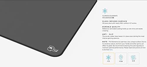 Glorious Elements Mousepad - XL Mouse Pad - Glass Infused Flexible Cloth Computer Desk Pad for Speed Gaming 15"x17" (ICE) 5