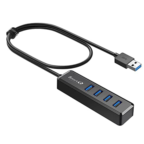 SmartQ H302S USB 3.0 Hub, 4-Port USB Expander with 2ft Long Cable, High-Speed Data Transfer, Compatible with Laptop, PC, Mac, Printer, External HDD