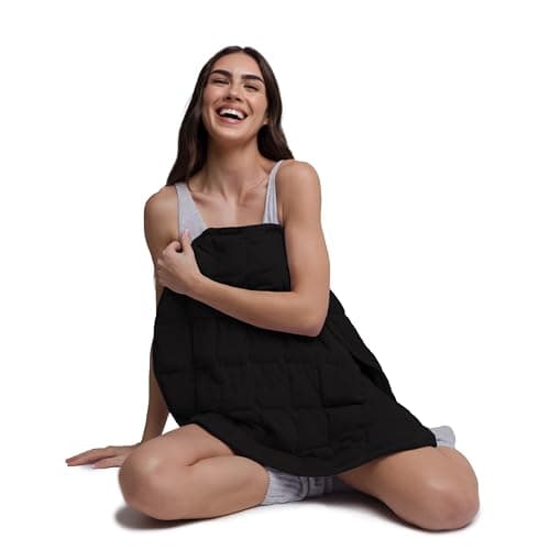 nodpod Body 6.5lb Patented Compact Weighted Blanket I Perfect for Relaxation, Sleeping & Travel l I Glass Bead Filled, Machine Washable (29" x 24") - Black Onyx