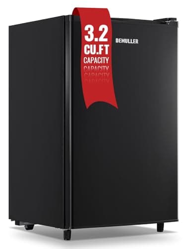 DEMULLER Freezer 3.2 Cu.ft Single Door Freestanding Freezer with Adjustable Thermostat for Kitchen, Apartment, Basement, Dorm, Black