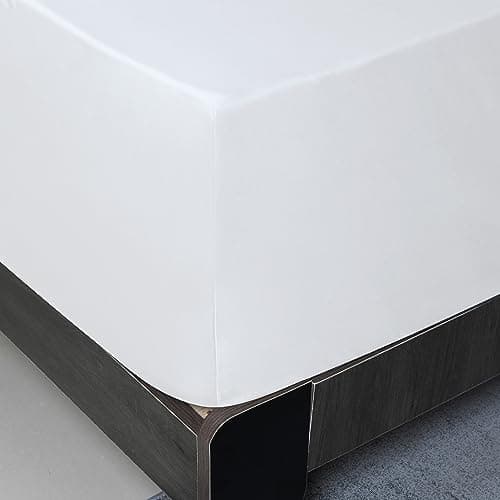 King Size Fitted Sheet Only White, 100% Egyptian Cotton 600 Thread Count, 16" Deep Pocket Premium Cotton Mattress Sheet (1 Bottom Sheet Only) 8