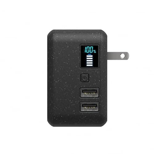 Halo Portable Phone Charger Power Cube 10,000mAh - Innovative Car Charger Power Bank with Dual USB Compatible Charging Ports, Built-in Charging Adapters - Black (801105857) 3