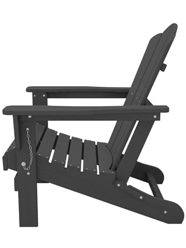 KINGYES Folding Adirondack Chair Set of 4, HDPE All-Weather Folding Adirondack Chair, Grey 12