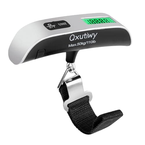 Luggage Scale, Digital Luggage Scale for Travel, Widen Upgrade Rubber Grip, 110 Pounds Portable Suitcase Scales with LED Display, Temperature Sensor, Peeling Function