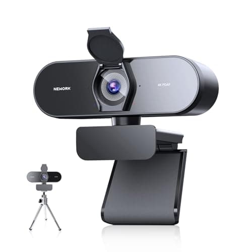 NEWORK 4K Webcam with Sony Sensor, PDAF Autofocus, 1080P@60FPS, 2 Noise Reduction Mics, Auto Light Correction, USB Plug&Play, Privacy Cover, 79°FOV, Streaming Camera for PC, Mac, Laptop, Video Calls