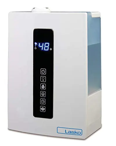 Lasko UH300 Warm and Cool Mist Humidifier with Humidistat and Timer, Quiet, Soothing Ultrasonic Dual Mist Humidifiers for Baby Nursery, Bedroom, Kids, Large Room and Home, 4.9L Tank, No Filter