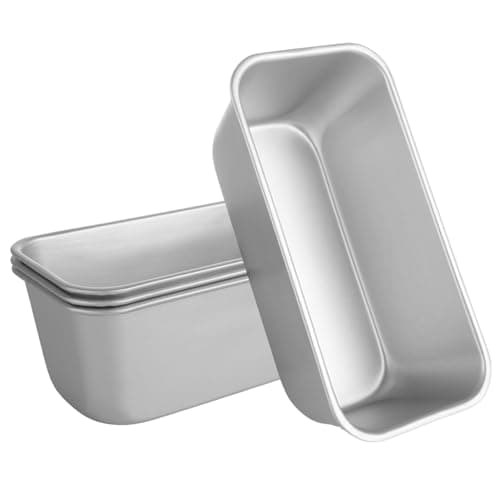 AKOLAFE 4 Pack Aluminum Loaf Pans 8x4 Inch Banana Bread Pan for Homemade Bread Loaf Pan for Baking Bread Tins for Baking Loaf Pans for Oven Sourdough Bread Baking Pan Metal Sandwich Loaf Bread Pans