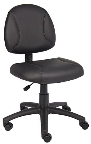 Boss Office Products Posture Task Chair Without Arms in Black, Low-Back (B305)