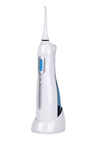 ToiletTree Products Oral Irrigator by Poseidon Portable and Cordless Water Flosser (w/Charging Cradle, White)