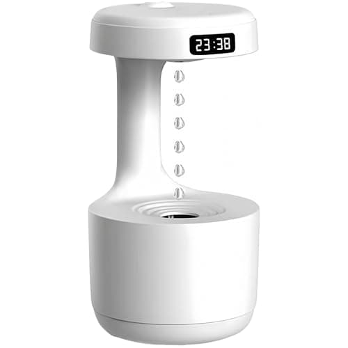 JIEHET Humidifiers for Bedroom, 800ml Cool Mist Air Humidifie, Anti-Gravity Digital Humidifier with LED Display, Quiet Knob Control for Bedroom, Plants, Nursery, Office - White