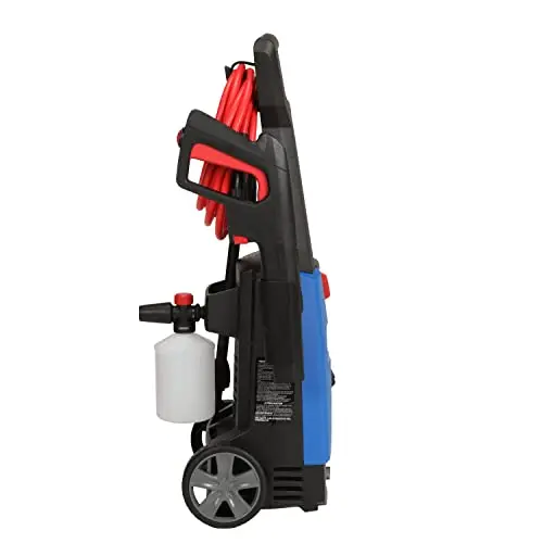 AR Blue Clean, BC142HS Electric Pressure Washer, 1700 PSI, 1.7 GPM, 11 AMP, 15 Degree Nozzle, Easy Squeeze Spray Gun, Foam Cannon, Extension Lance, 25' Hose, Compact Ergonomic Handle Design, 18 Lbs 7