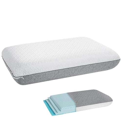 Firm Adjustable Thin Memory Foam Pillow-16 Heights from 0.75 to 4.5in, Cooling Cervical Pillow for Neck Pain Relief, CertiPUR-US Neck Support Pillow for Side/Back/Stomach Sleepers,Removable Cover
