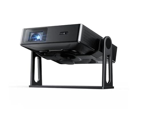 NexiGo Nova Mini Bundle with Gimbal Stand, Portable Laser Projector, Google TV w/Netflix, 1080p FHD, 1200 Lumens, 15000:1 Contrast w/SAE, 3D, Auto Setup, 150" Display, 8W Dolby Audio