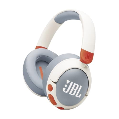JBL Junior 470NC - Wireless Over-Ear Noise Cancelling Kids Headphones with JBL Safe Sound (<85dB), Fit for Kids, Parental Control with Customizable Volume & Playtime and 50Hr Battery Life (White)