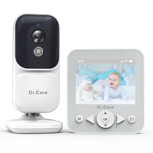 Dr.Care NeoView Baby Monitor No WiFi with Belt Clip Design - 2.8” Screen, 2-Way Audio, Video Loop Recording, Night Vision, Real-Time/VOX Monitoring, Temperature Sensor, Lullabies
