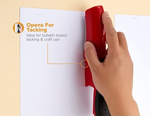 Bostitch Office Heavy Duty 40 Sheet with 1250 Staples and Staple Remover, No Jam Desktop Stapler, School Bulletin Boards, Office & Classroom, Red (B175-RED-VP) 5