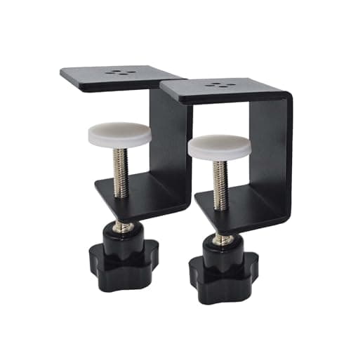 Jhanw 2 Pack Heavy Duty C Clamp & Desk Clamp | Wide Jaw Metal Woodworking Clamps, Adjustable Shelf Clamps for Desk Extension/Panel Work (Sturdy Multi-Purpose Clamping Tool)