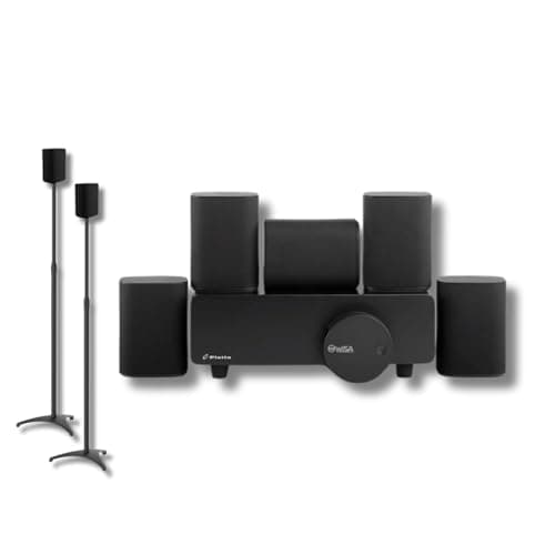 Platin Milan 5.1 Surround Sound System with PERLESMITH Speaker Stands - Wireless Home Theater System for Smart TVs - WiSA Certified - w/WiSA SoundSend Transmitter - No Receiver Needed
