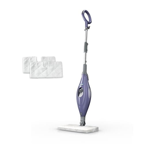 Shark Steam Pocket Mop with 2 Washable Double-sided Pads, Steam Sanitization, Swivel Steering, Lightweight, Steam Cleaner for Sealed Hard Floors, Hardwood, Marble, Tile, Purple, S3501